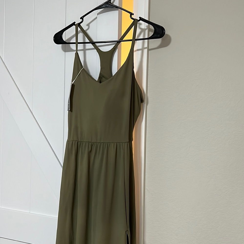 Halara Midi Dress Olive Green